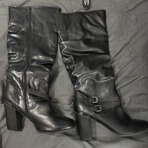 Black Wide Leg Boots